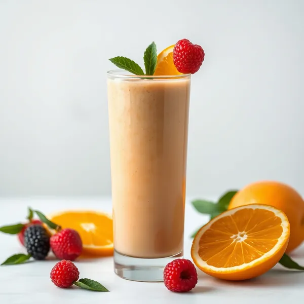 Smoothie de Manteiga de Amendoim e Suco de Laranja Rico em Fibra