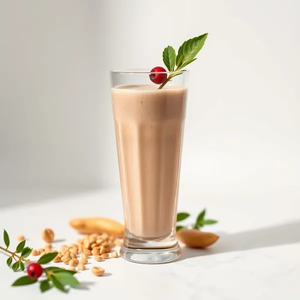 Smoothie de Manteiga de Amendoim Rico em Fibra e Leite de Espelta