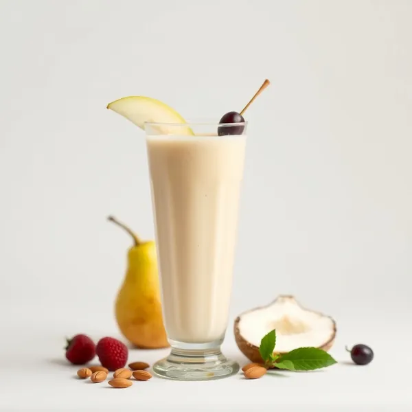 Smoothie Ricco di Fibre di Pera, Mandorla e Latte di Cocco
