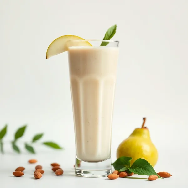 Batido Rico em Fibra de Pera e Leite de Amêndoa