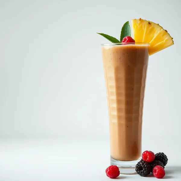 Smoothie à l'Ananas Riche en Fibres avec Café Froid
