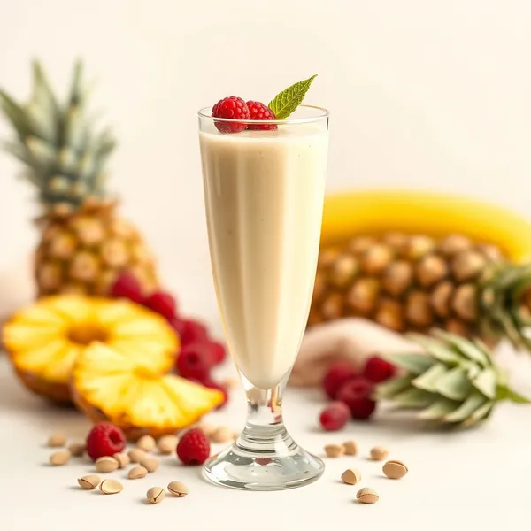 Smoothie de Abacaxi e Leite de Pistache Rico em Fibra