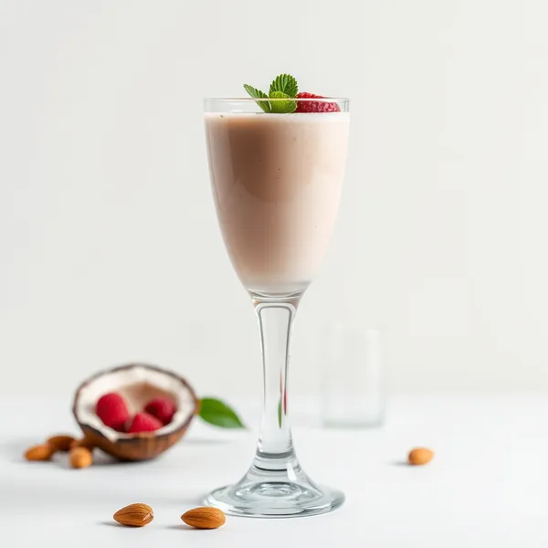 Fiber-Rich Protein Powder Almond Coconut Milk Smoothie