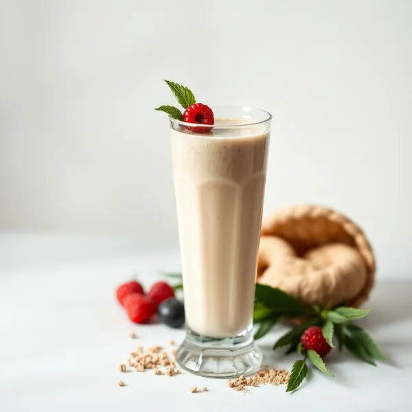 Smoothie aus Hanfmilch mit Ballaststoffen und Protein