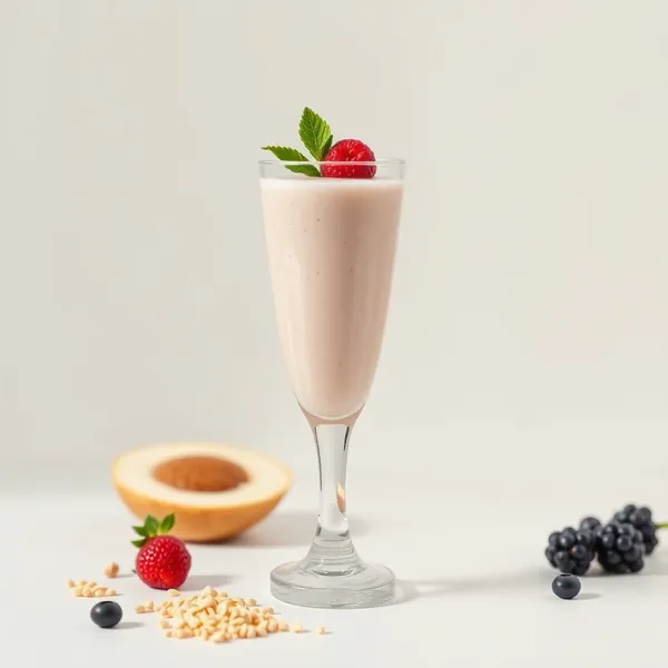 Smoothie aus Reis Milch mit Faser-reichem Protein Pulver