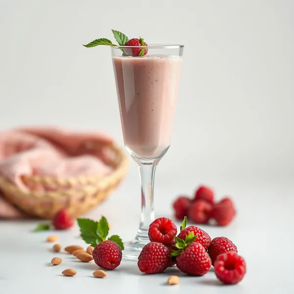 Smoothie Ricco di Fibre Lampone e Latte di Mandorla