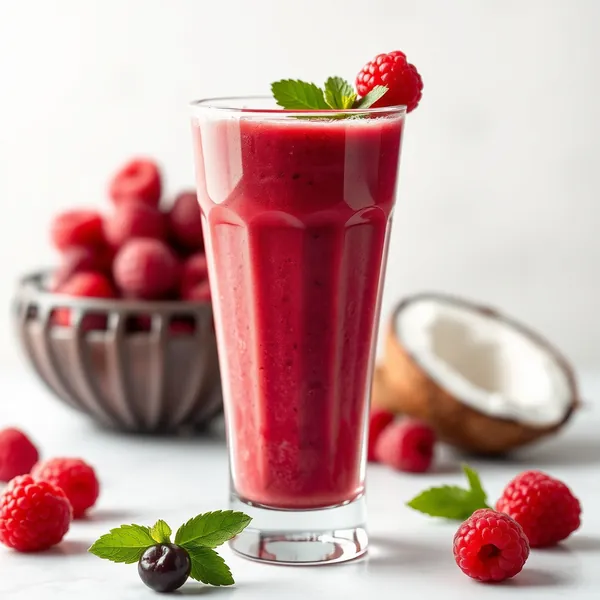 Fiber-Rich Raspberry Coconut Water Smoothie