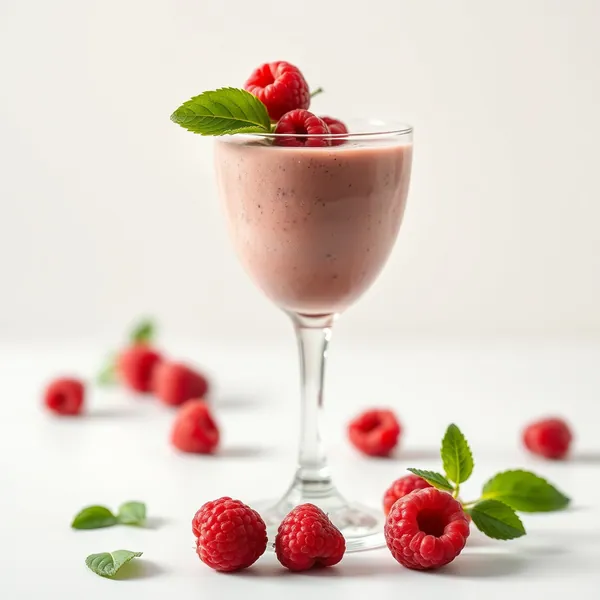Smoothie di Yogurt Greco con Lamponi e Ricco di Fibre