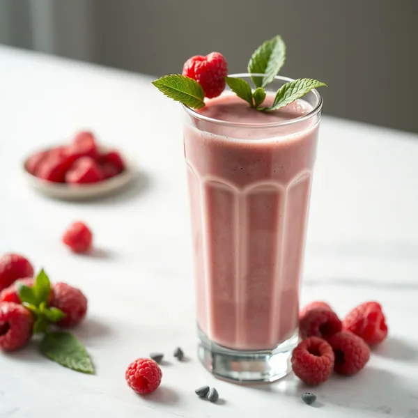 Fiber-Rich Raspberry Hemp Milk Smoothie