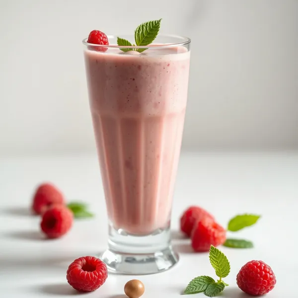Smoothie de Framboesa e Leite de Macadamia Rico em Fibra