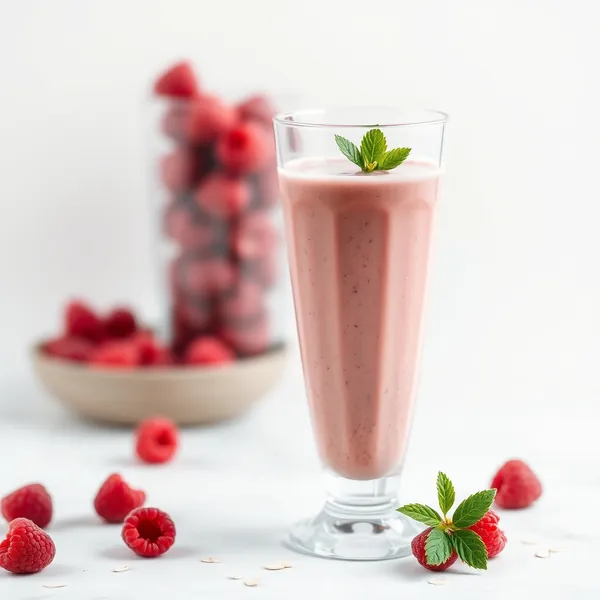 Smoothie de Framboesa e Leite de Aveia Rico em Fibra