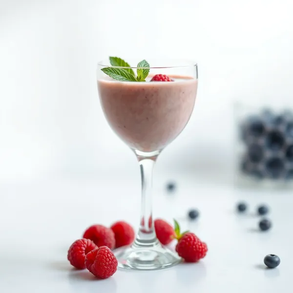 Smoothie de Framboesa e Leite de Ervilha Rico em Fibra