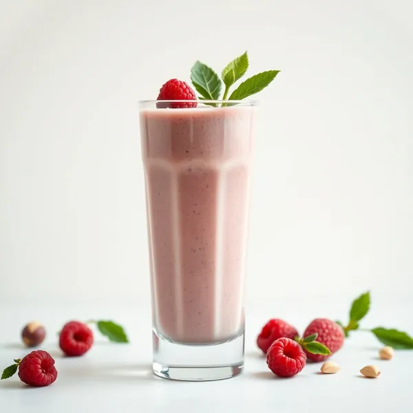 Fiber-Rich Raspberry Pistachio Milk Smoothie