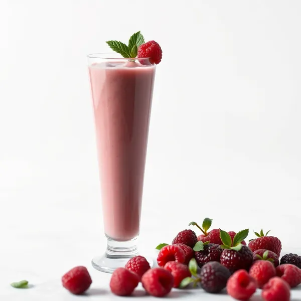 Frullato di Latte di Farro e Lamponi Ricco di Fibre