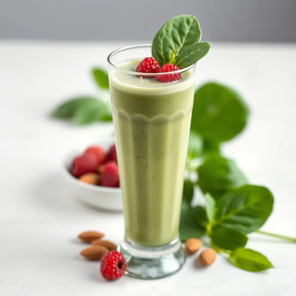Smoothie Ricco di Fibre Spinaci Latte di Mandorle