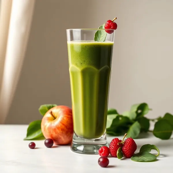Smoothie di Succo di Mela e Spinaci Ricco di Fibre