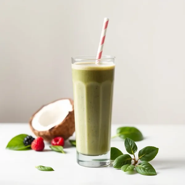 Smoothie Rico em Fibra de Espinafre e Água de Coco