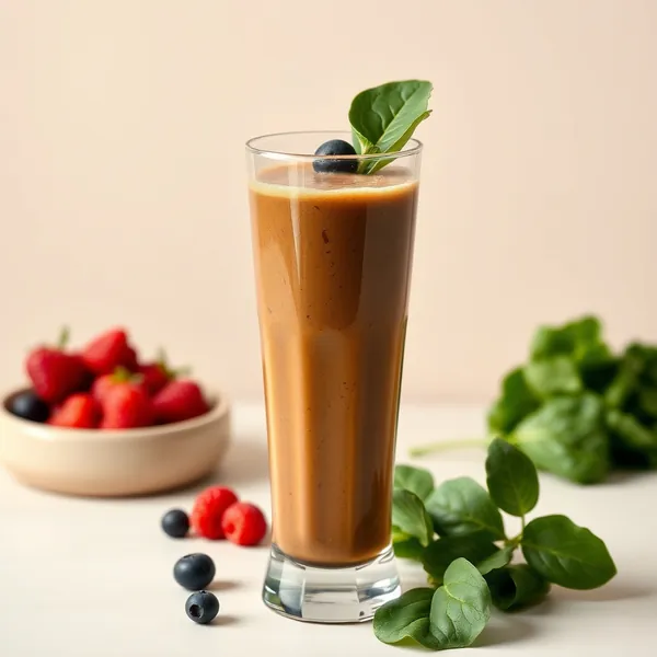 Fiber-Rich Spinach Cold Brew Coffee Smoothie