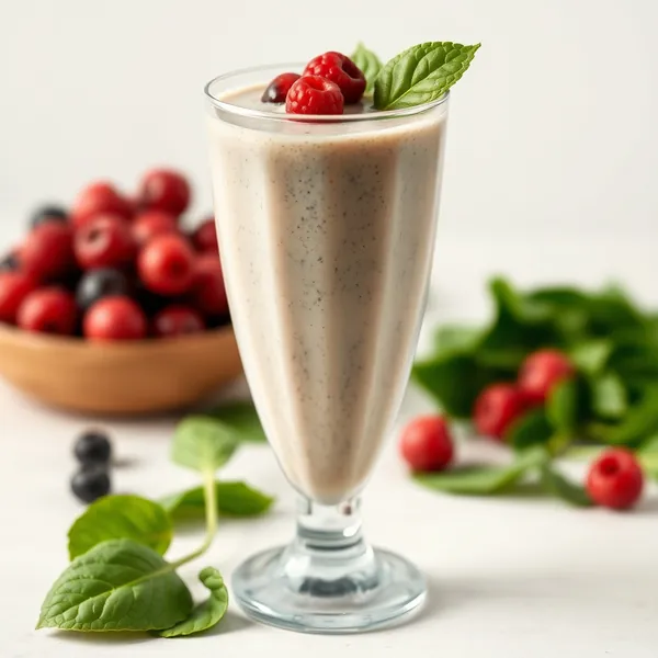 Fiber-Rich Spinach Kefir Milk Smoothie