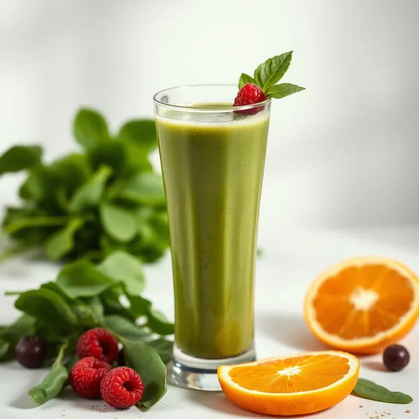 Fiber-Rich Spinach Orange Juice Smoothie