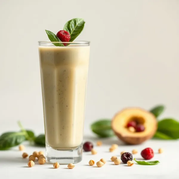 Frullato di Latte di Pistacchio e Spinaci Ricco di Fibre