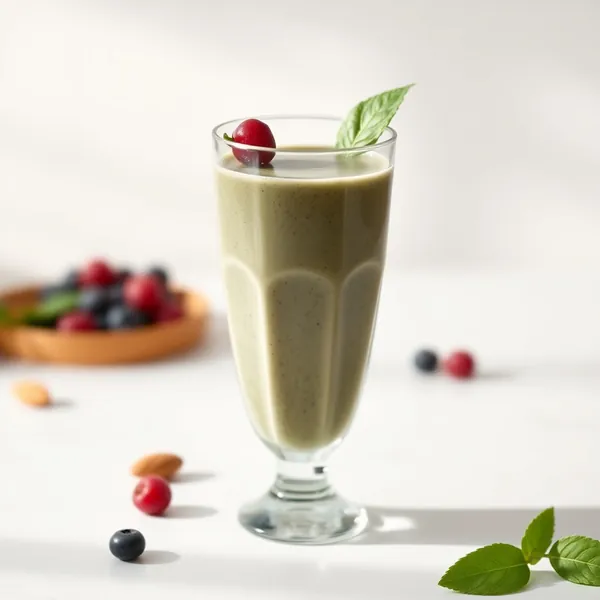 Faserreicher Spirulina-Mandel-Kokosmilch-Smoothie