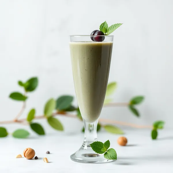Smoothie de Leite de Avelã e Spirulina Rico em Fibra