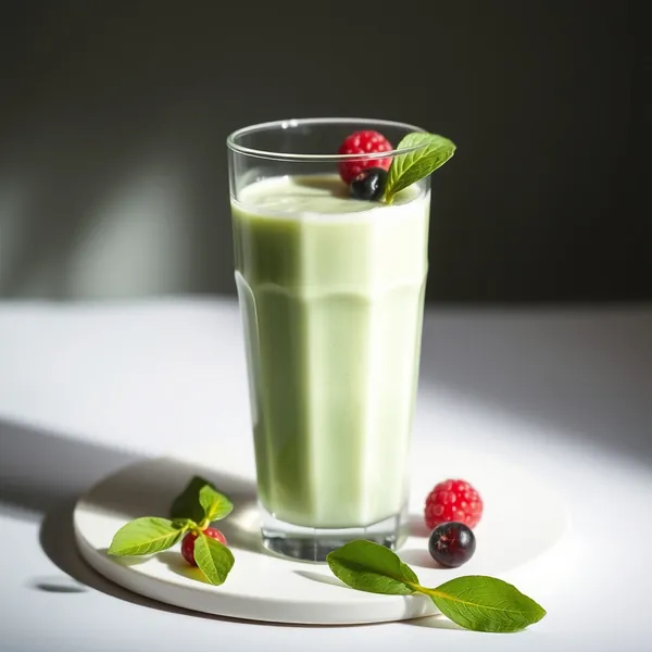 Batido de Kefir de Espirulina Rico em Fibra