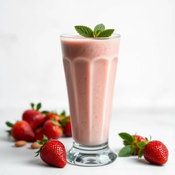 Faserreicher Erdbeer-Mandelmilch-Smoothie
