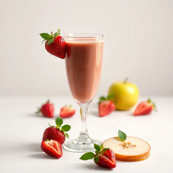 Fiber-Rich Strawberry Apple Juice Smoothie