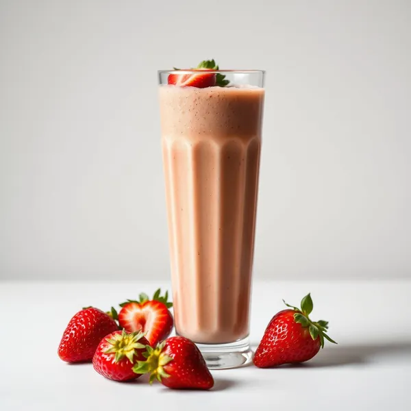 Smoothie aus Kaltem Kaffee mit Erdbeeren und Reich an Ballaststoffen