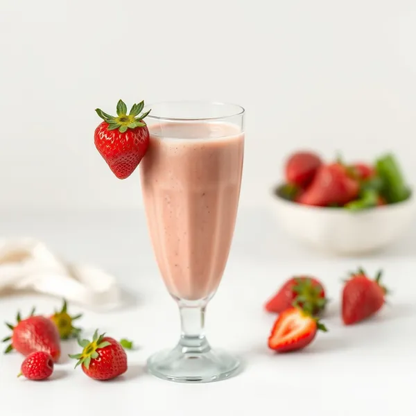 Smoothie de Kefir de Morango Rico em Fibra