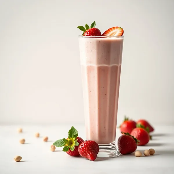 Fiber-Rich Strawberry Pistachio Milk Smoothie