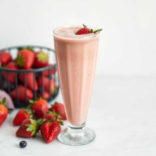 Fiber-Rich Strawberry Protein Shake Smoothie