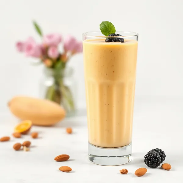 Batido de Amêndoa e Cúrcuma Rico em Fibra