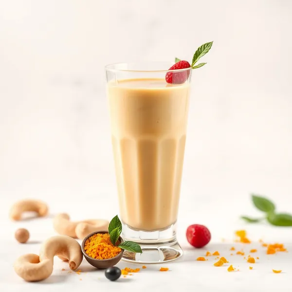 Smoothie Ricco di Fibre con Curcuma e Latte di Anacardi
