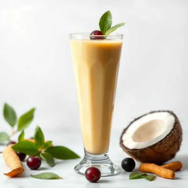 Frullato Ricco di Fibre con Curcuma e Acqua di Cocco