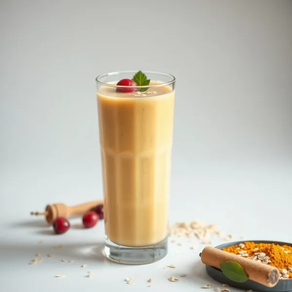 Smoothie de Leite de Aveia com Cúrcuma e Alto Teor de Fibra