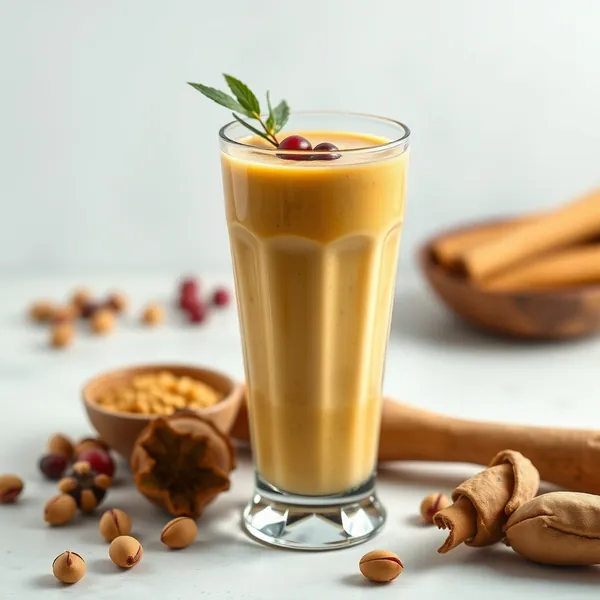 Batido de Leite de Pistache e Cúrcuma Rico em Fibra