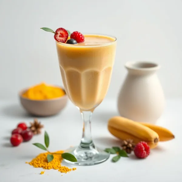 Batido de Soja com Cúrcuma Rico em Fibra