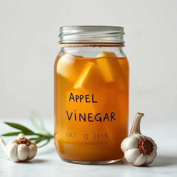 Apfelweinessig mit Knoblauch