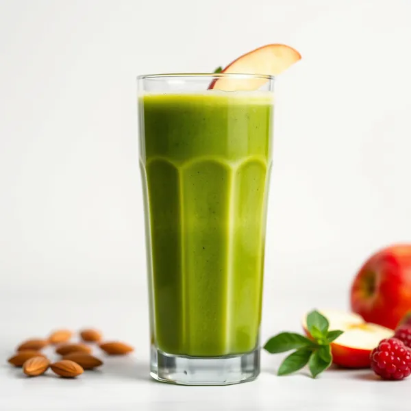 Smoothie Verde Desintoxicante com Manteiga de Amêndoa e Suco de Maçã