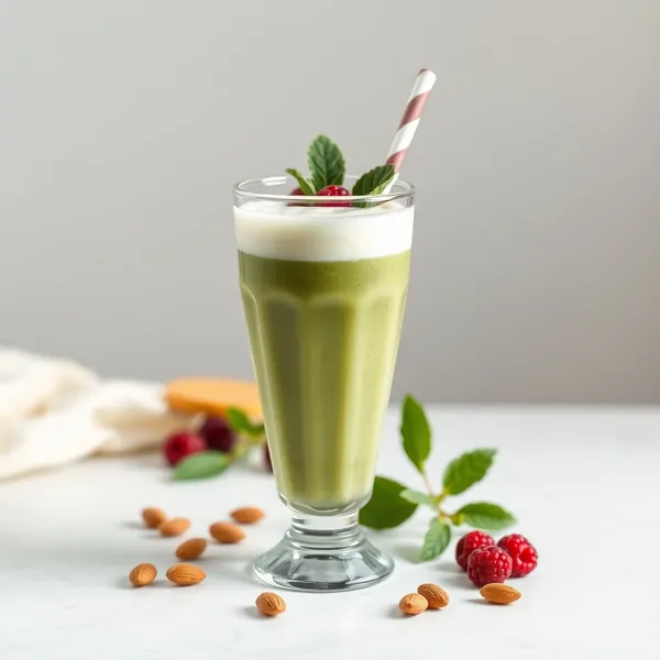 Smoothie Vert Detox au Beurre d'Amande et Yogourt Grec