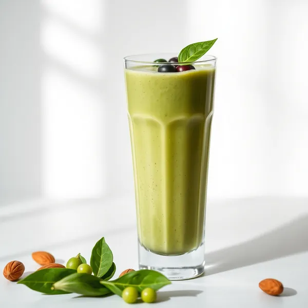 Smoothie Vert Détox au Beurre d'Amande et Lait de Pois
