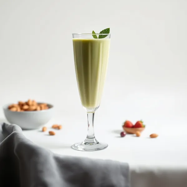 Batido Verde Desintoxicante de Mantequilla de Almendra y Leche de Pistacho