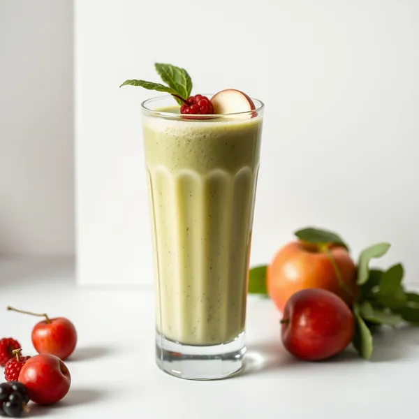 Smoothie Vert Désintoxiquant Pomme et Lait de Soja