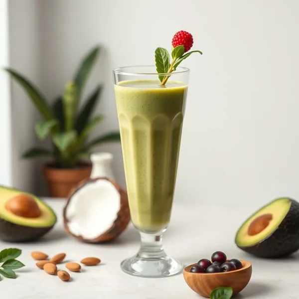 Smoothie Verde Detox all'Avocado, Mandorla e Latte di Cocco