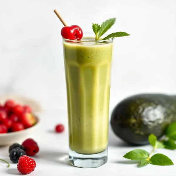 Smoothie Verde Desintoxicante de Abacate e Leite de Arroz