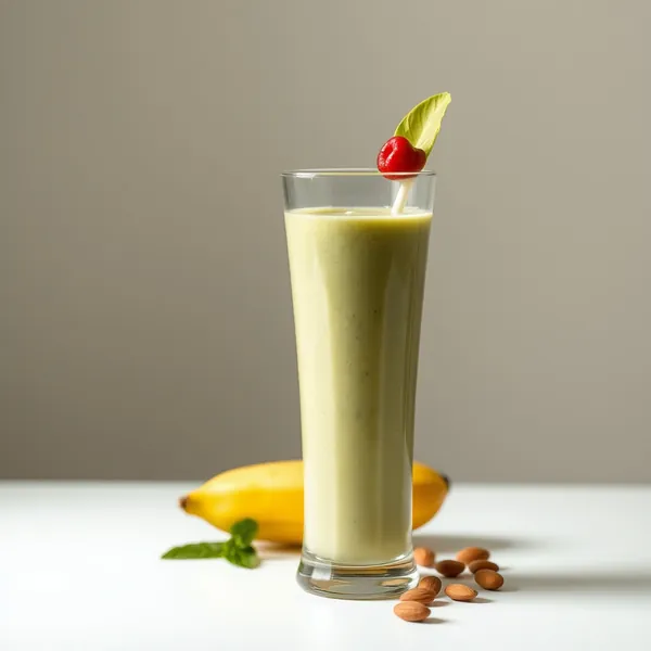 Batido Verde Desintoxicante de Plátano, Almendra y Leche de Coco