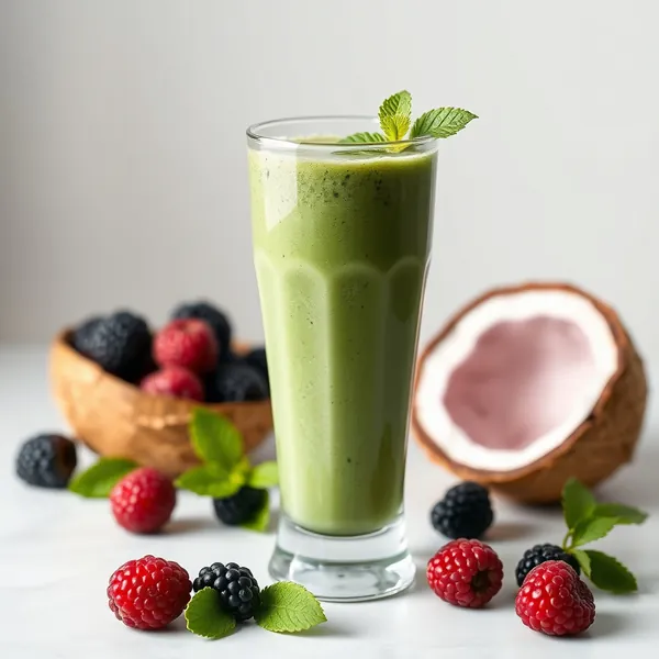 Smoothie Vert Détox à la Mûre et à l'Eau de Coco